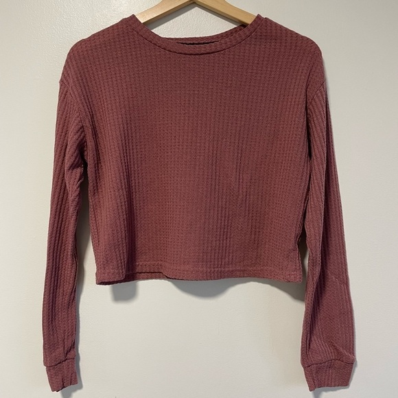 Women's Pink Waffle Knit Pajama Set - Picture 2 of 8